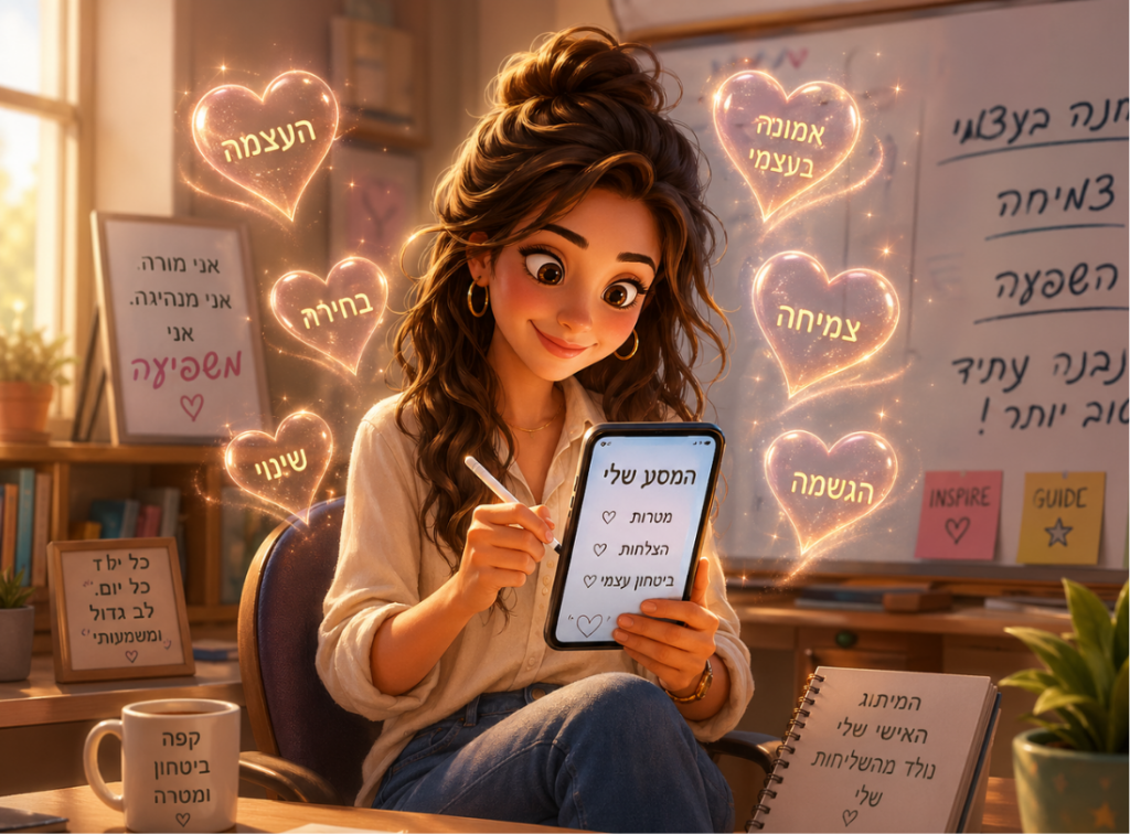 מורה משתמשת ביומנטור — כתיבה, מטרות והעצמה